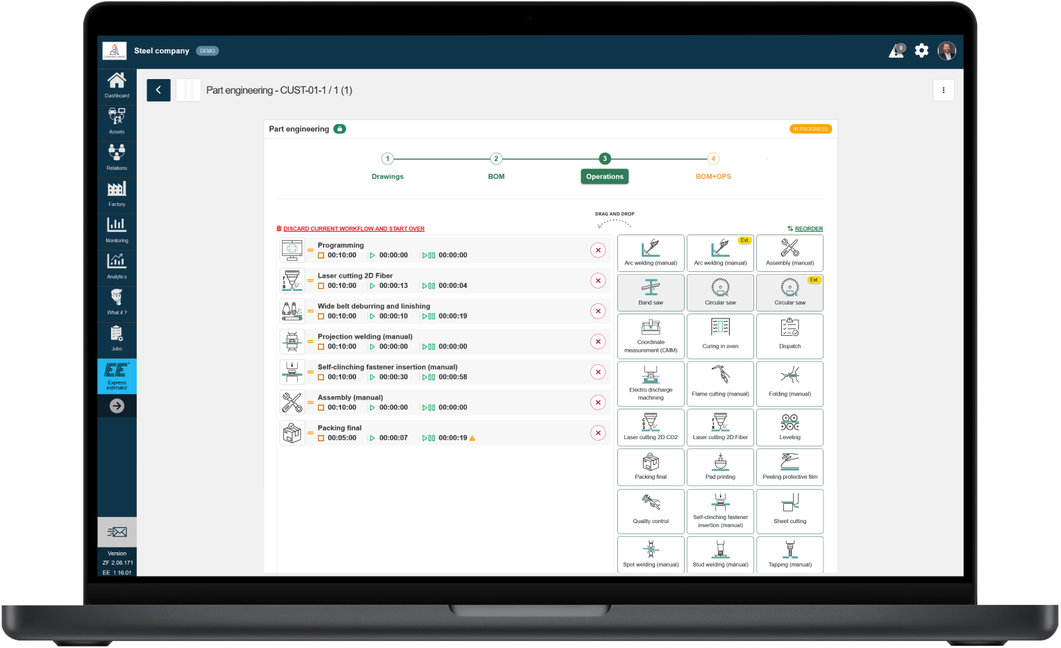 Automated workflow and material allocation